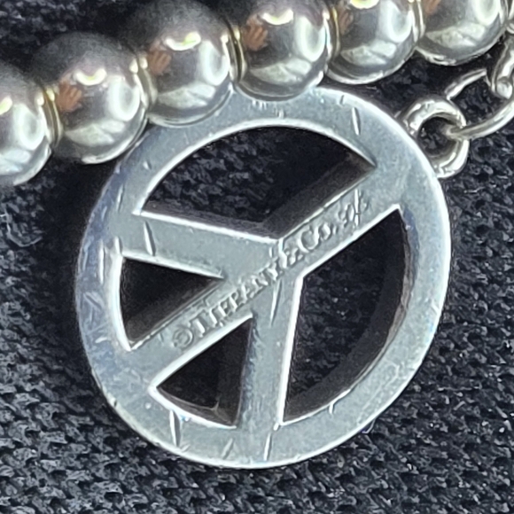 Tiffany & Co. Peace Charm Y2K Silver Beaded Bracelet - Picture 4 of 7